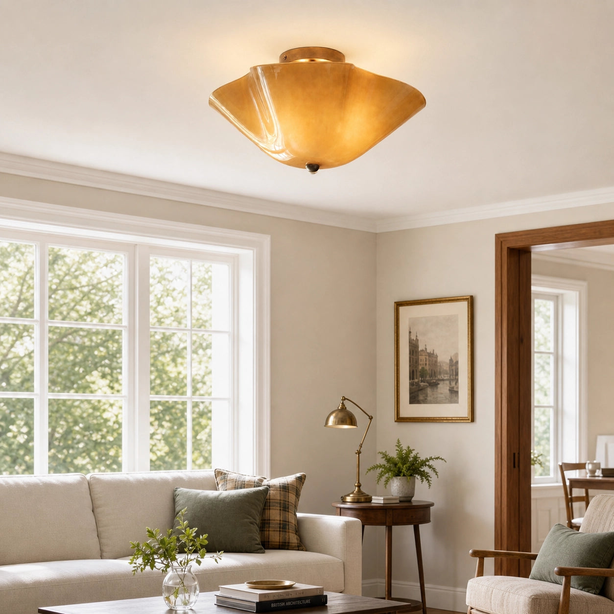 Modern Decorative Art Glass Flush Mount Ceiling Light