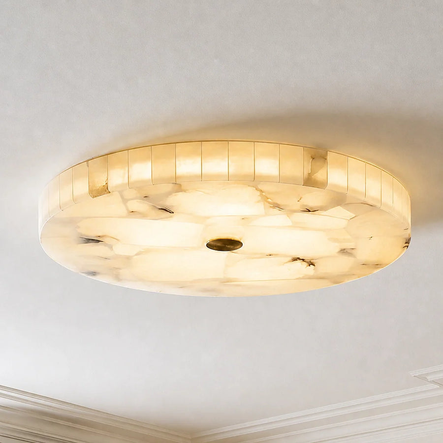 Modern Disc Alabaster Flush Mount Ceiling Light