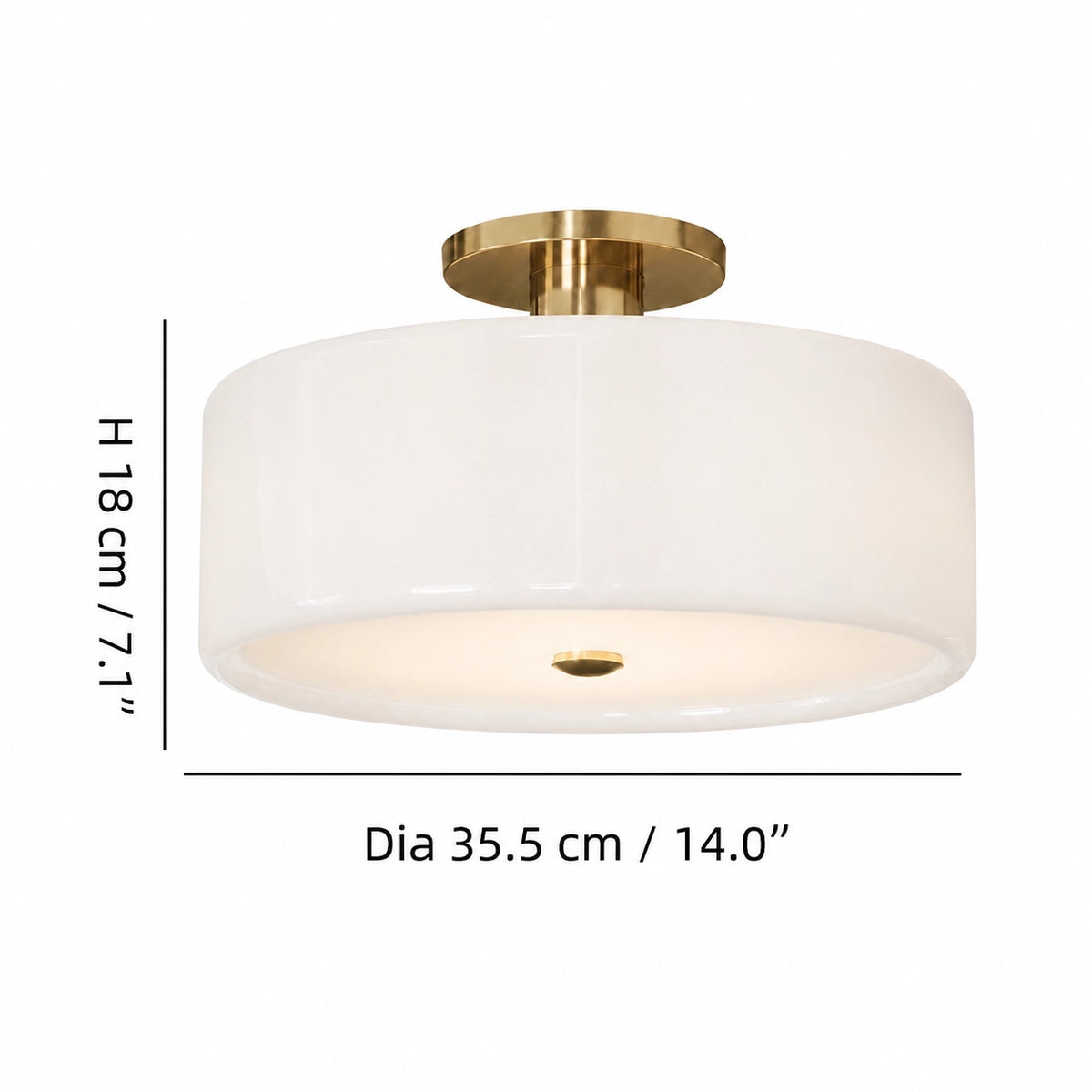 Modern Elegant Flush Mount Glass Drum Ceiling Light