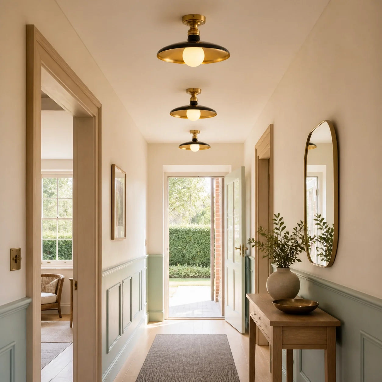 Modern Farmhouse Metal Dome Flush Mount Ceiling Light