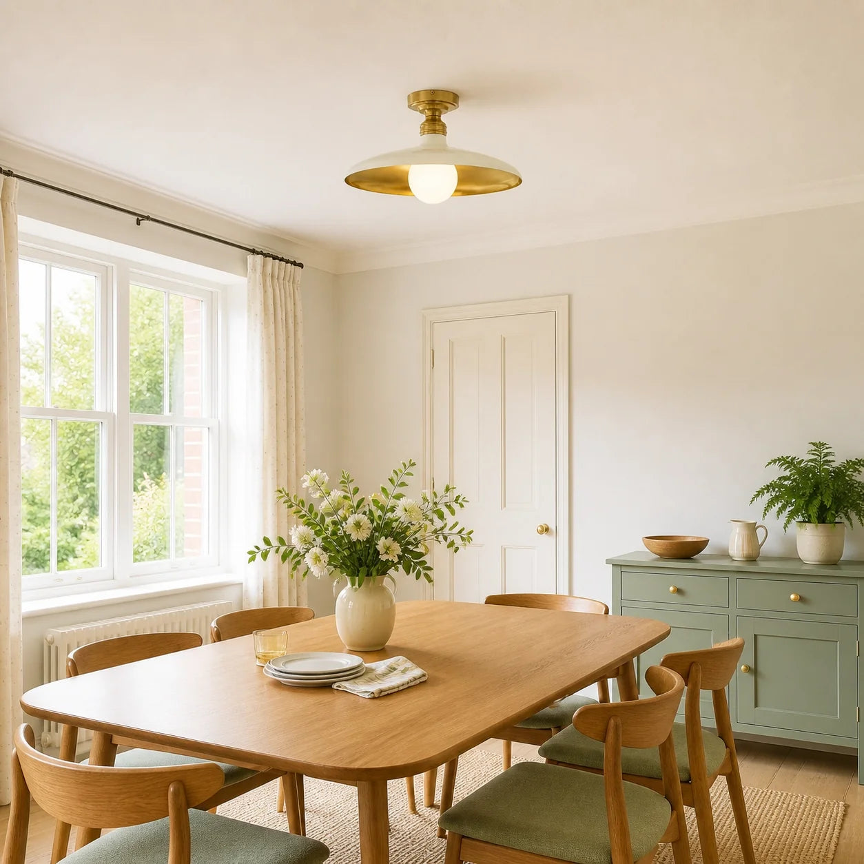 Modern Farmhouse Metal Dome Flush Mount Ceiling Light