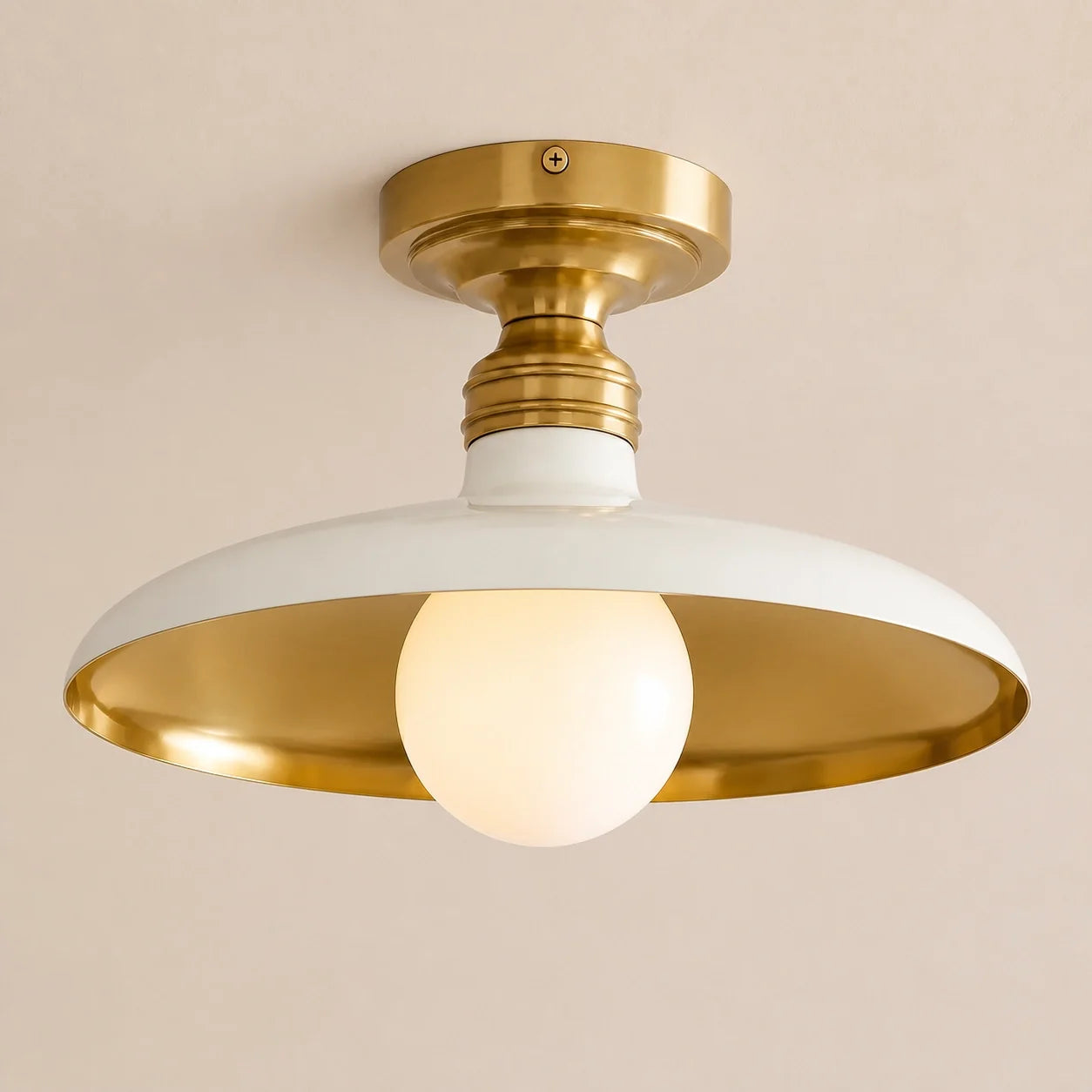 Modern Farmhouse Metal Dome Flush Mount Ceiling Light