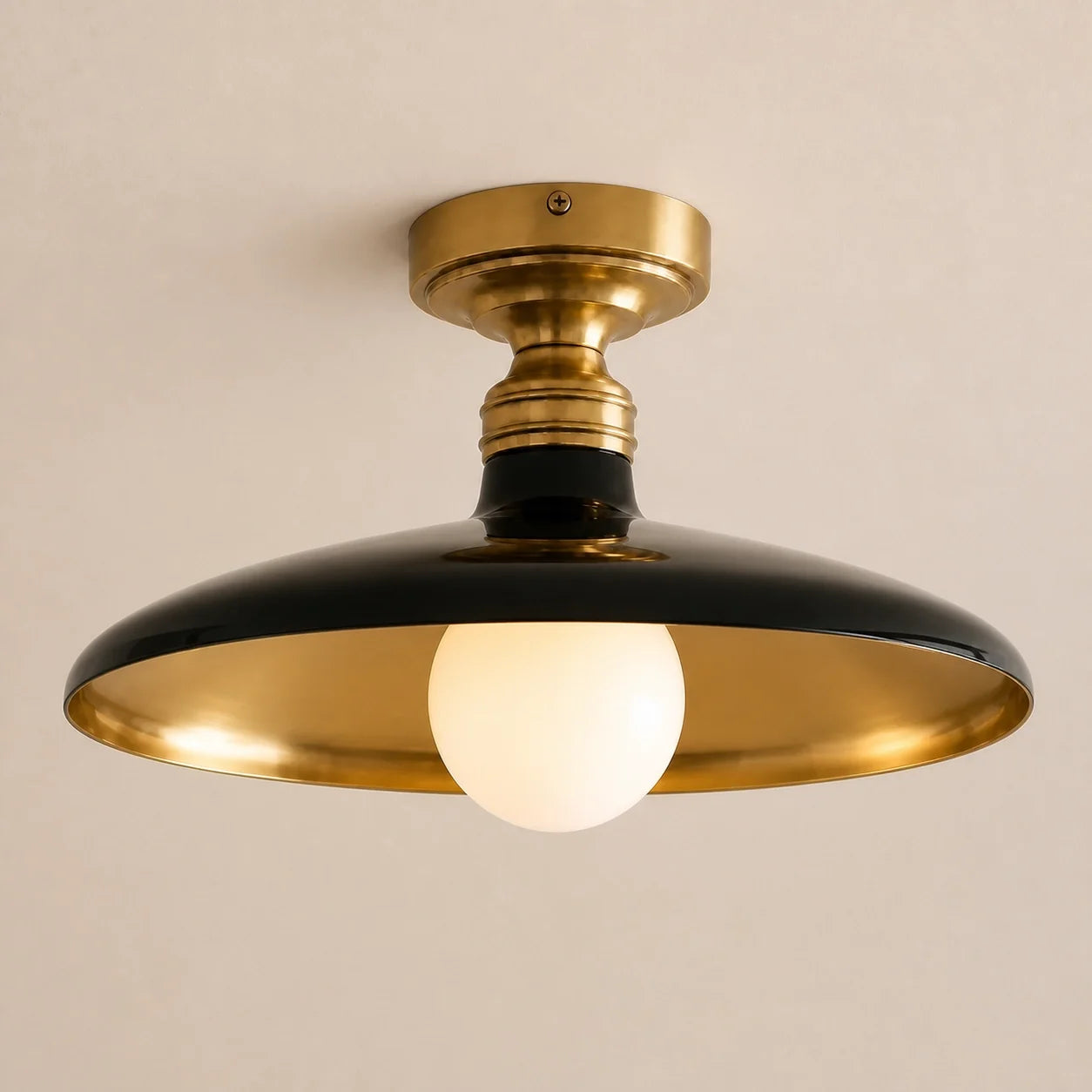Modern Farmhouse Metal Dome Flush Mount Ceiling Light