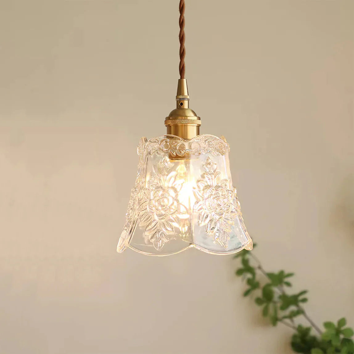 Modern Flower Glass Bell Pendant Light