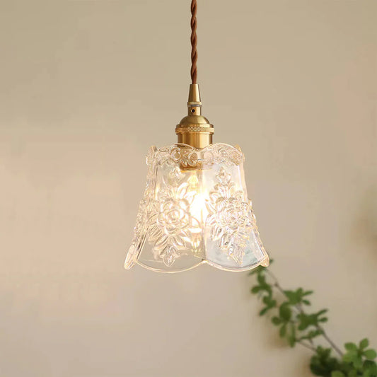 Modern Flower Glass Bell Pendant Light
