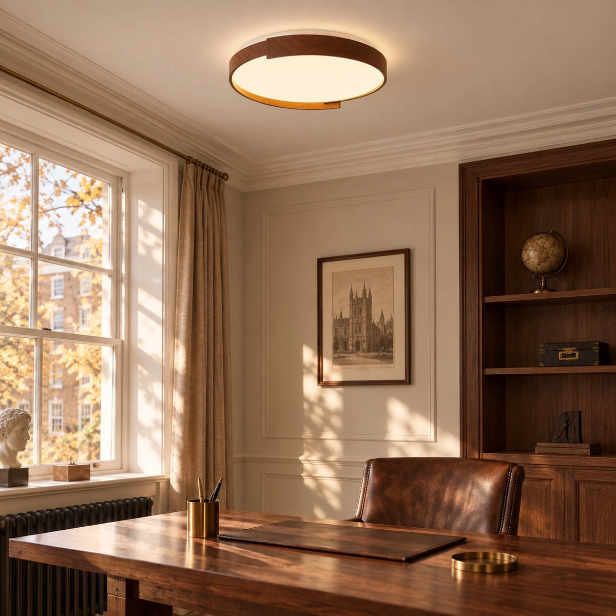 Modern Minimalist Brown LED Flush Mount Ceiling Light