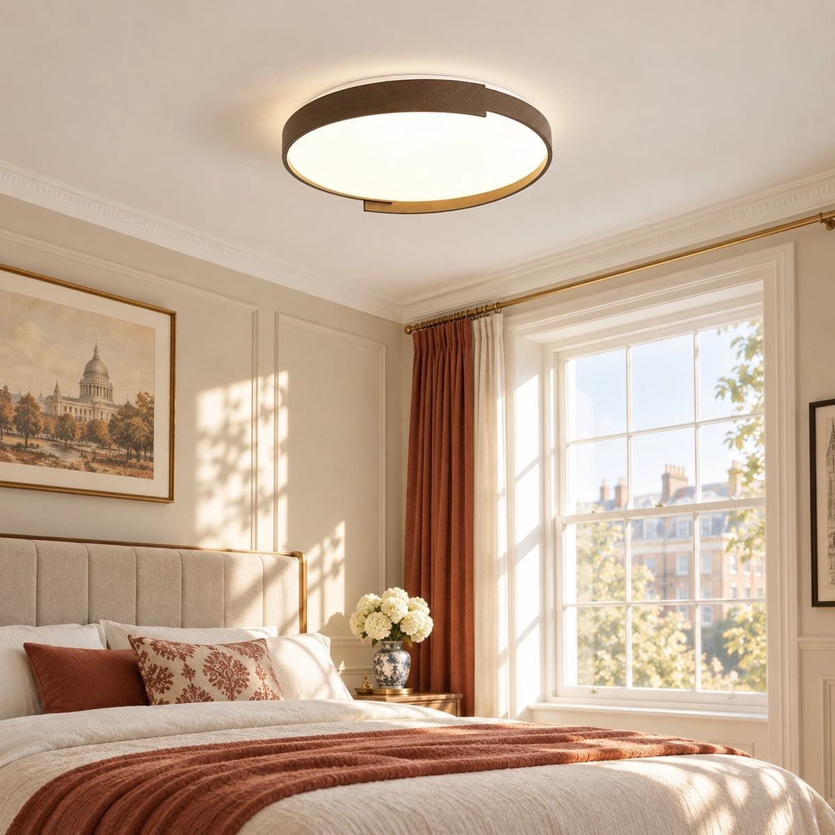 Modern Minimalist Brown LED Flush Mount Ceiling Light