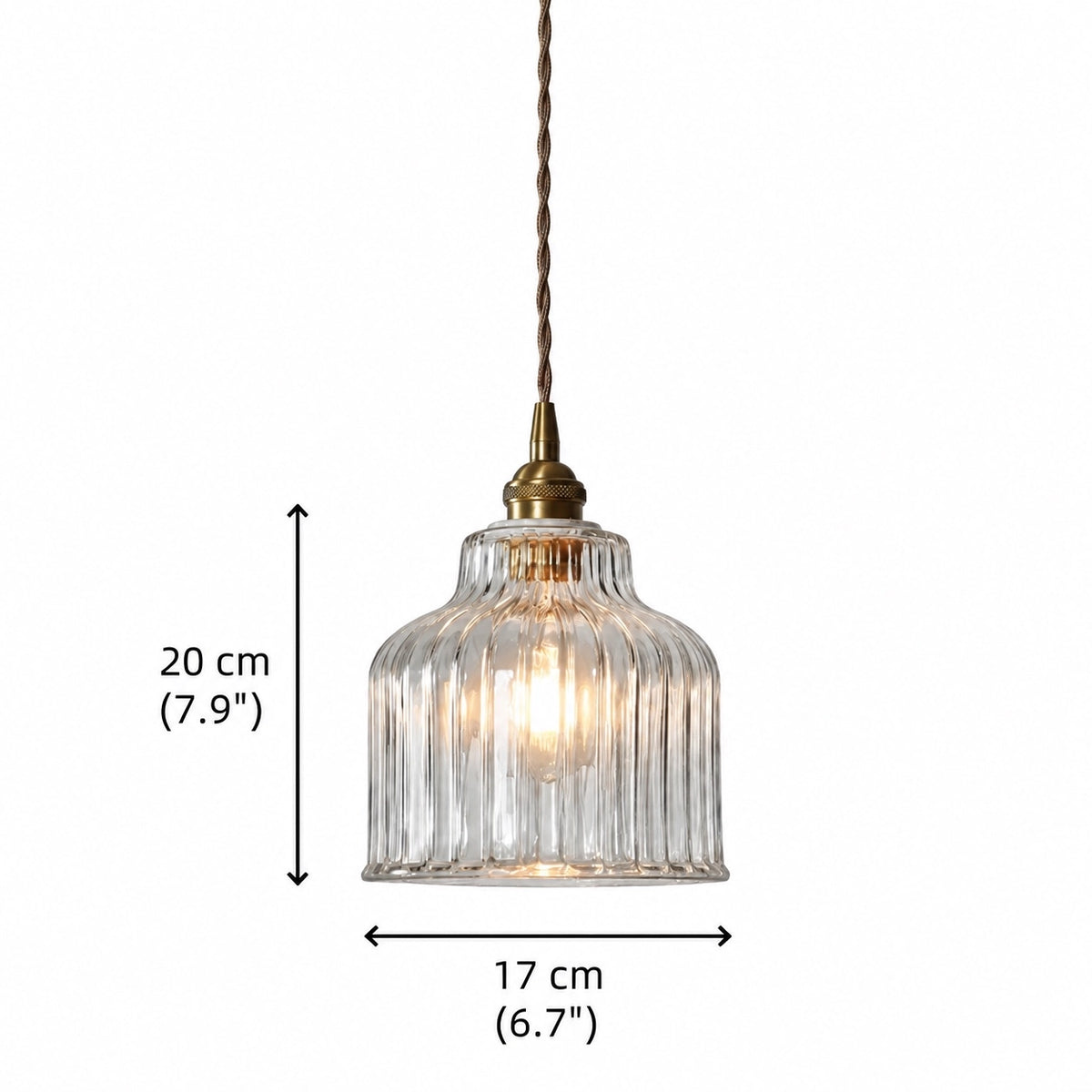 Modern Minimalist Ribbed Glass Pendant Light