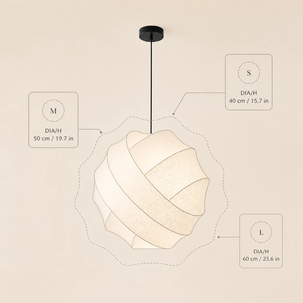 Modern Minimalist Sculptural Cocoon Pendant Light