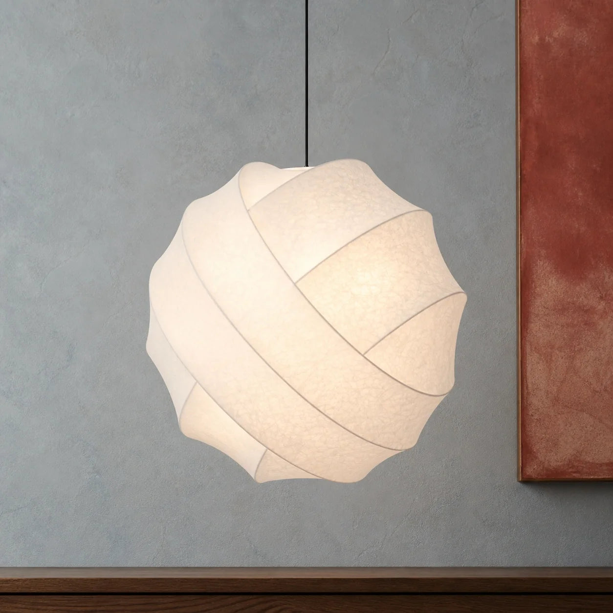 Modern Minimalist Sculptural Cocoon Pendant Light