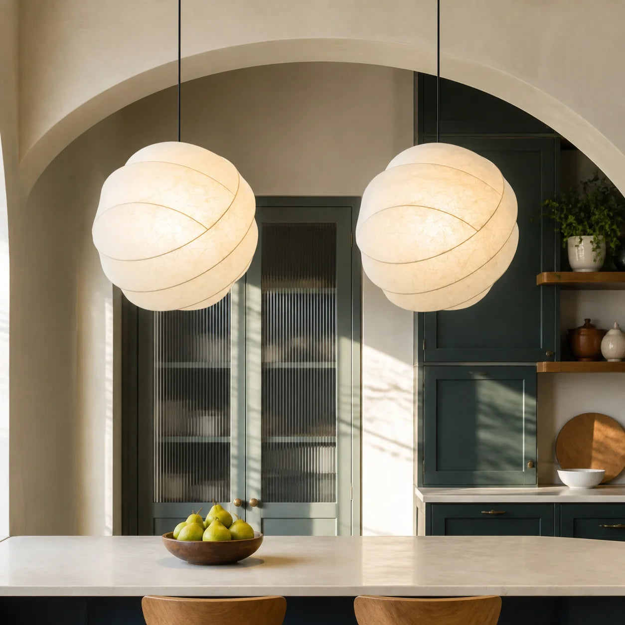 Modern Minimalist Sculptural Cocoon Pendant Light