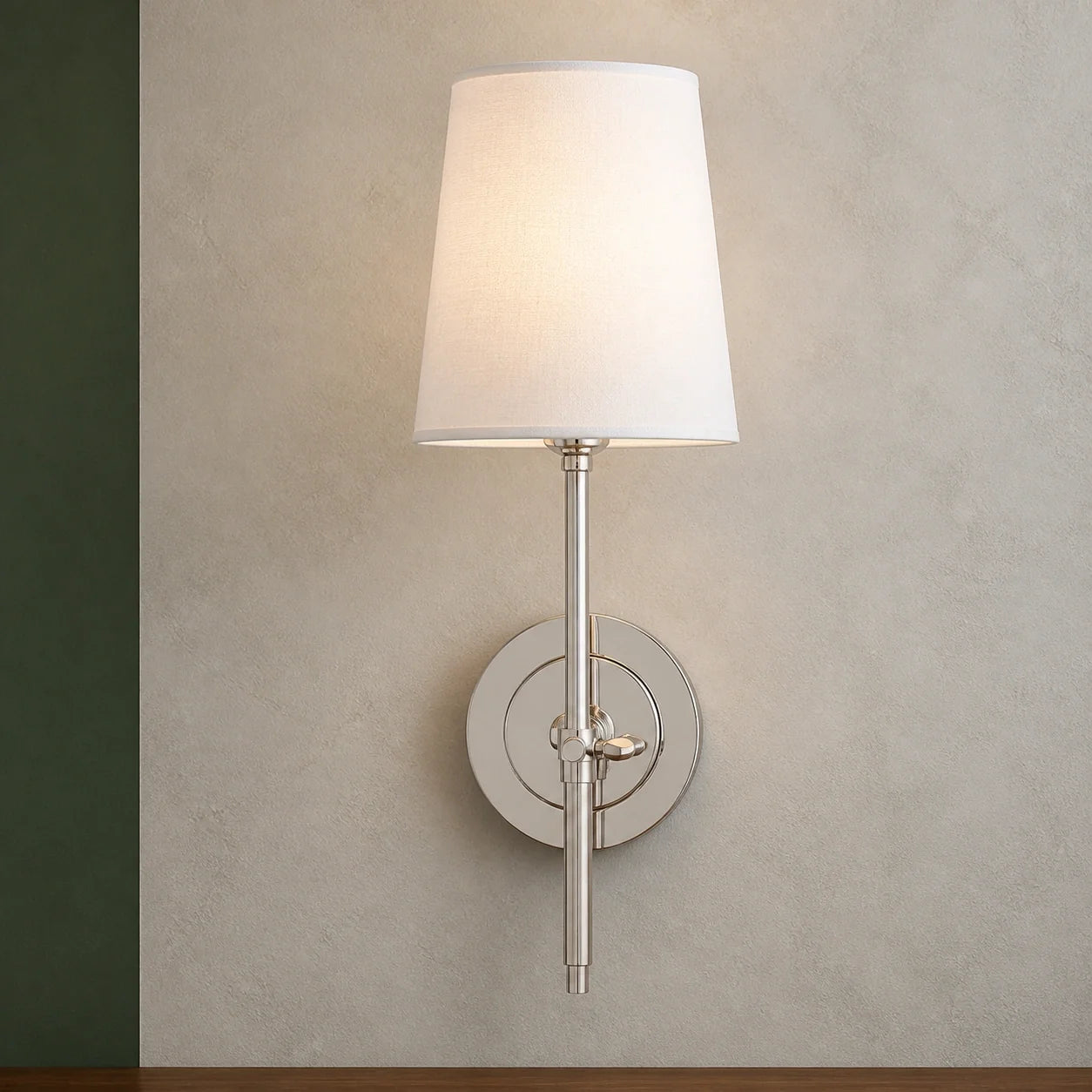 Modern Classic Tapered Linen Shade Wall Light