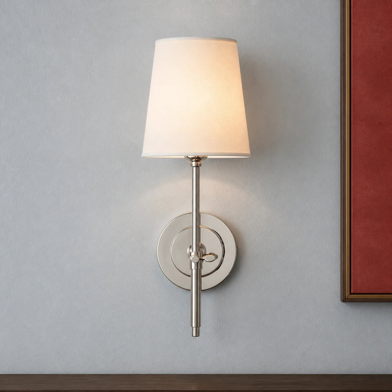 Modern Classic Tapered Linen Shade Wall Light