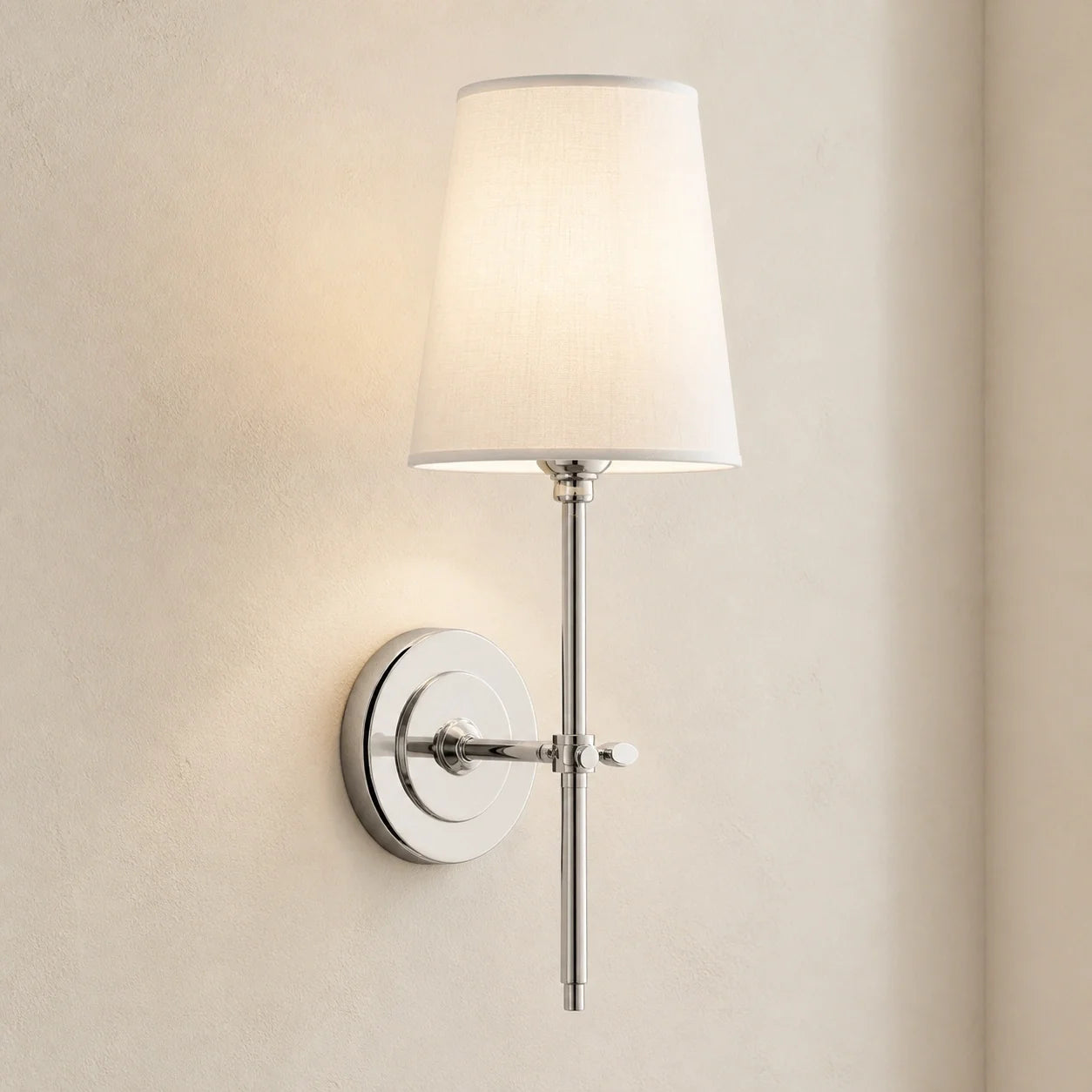 Modern Classic Tapered Linen Shade Wall Light