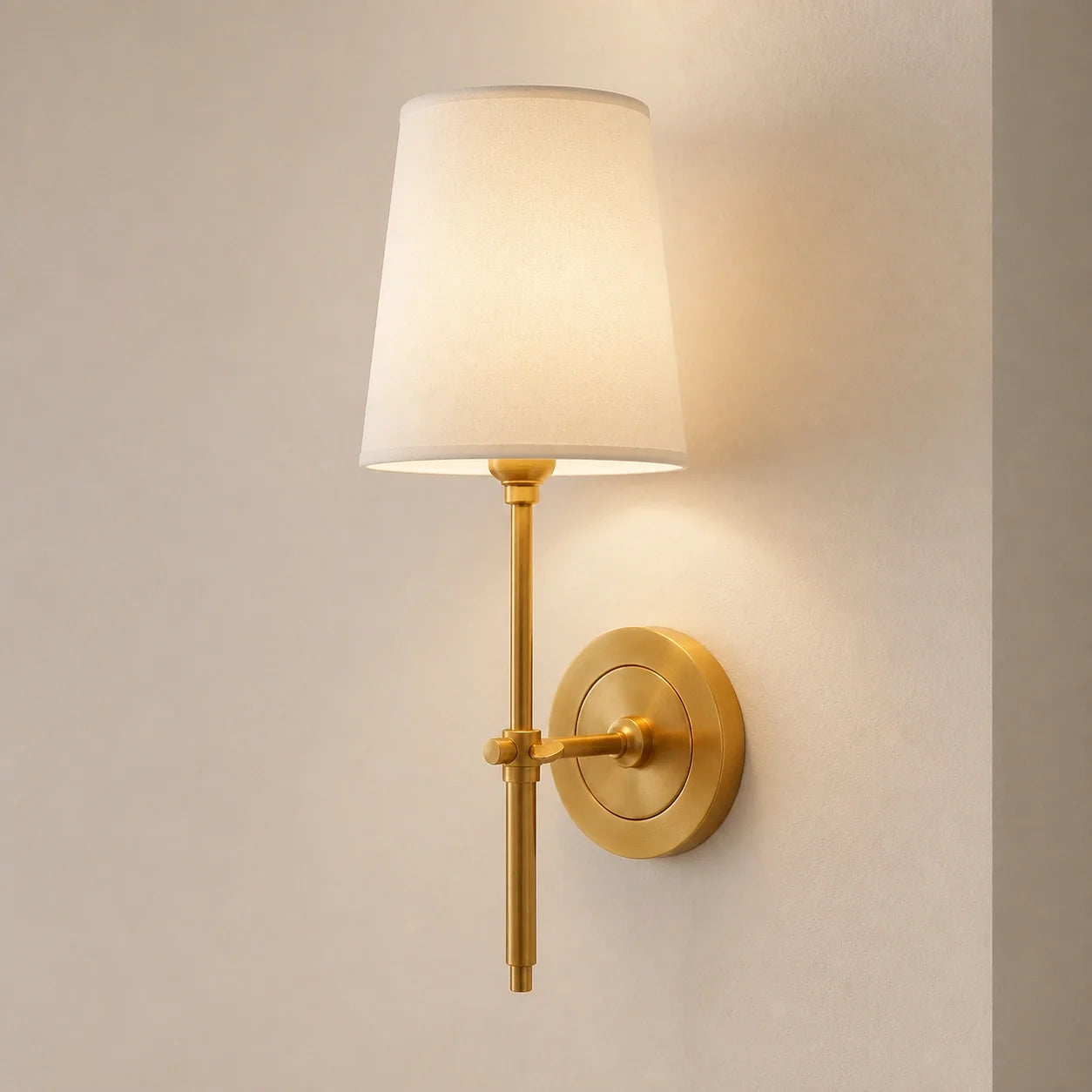Modern Classic Tapered Linen Shade Wall Light