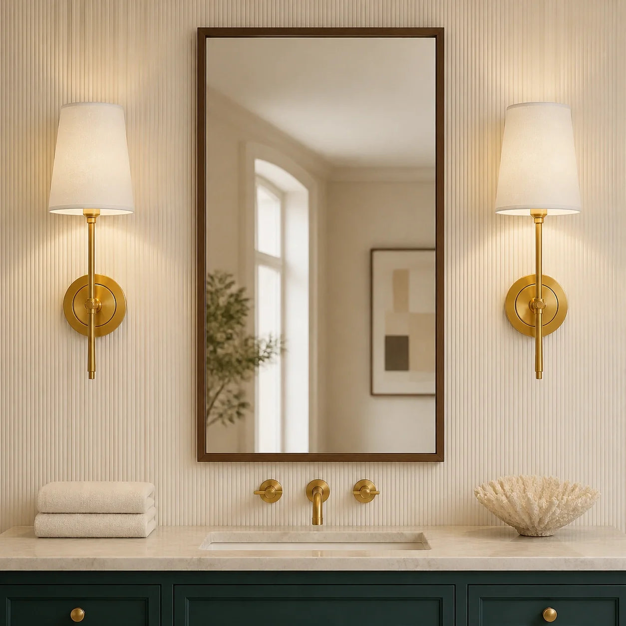 Modern Classic Tapered Linen Shade Wall Light
