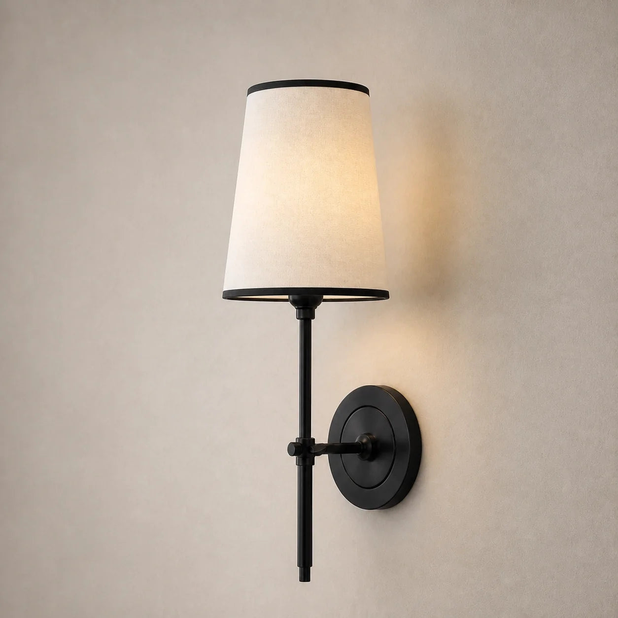 Modern Classic Tapered Linen Shade Wall Light