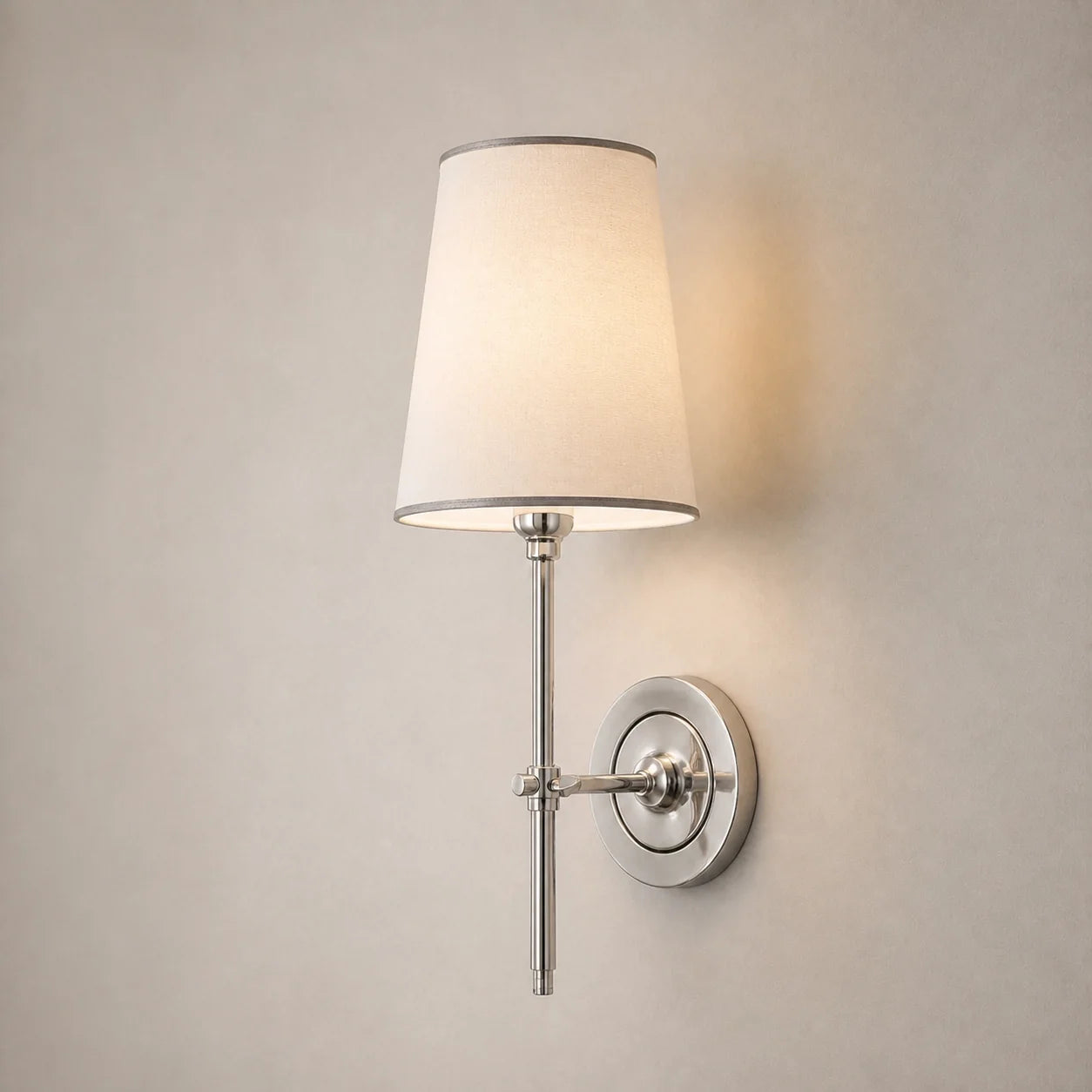 Modern Classic Tapered Linen Shade Wall Light