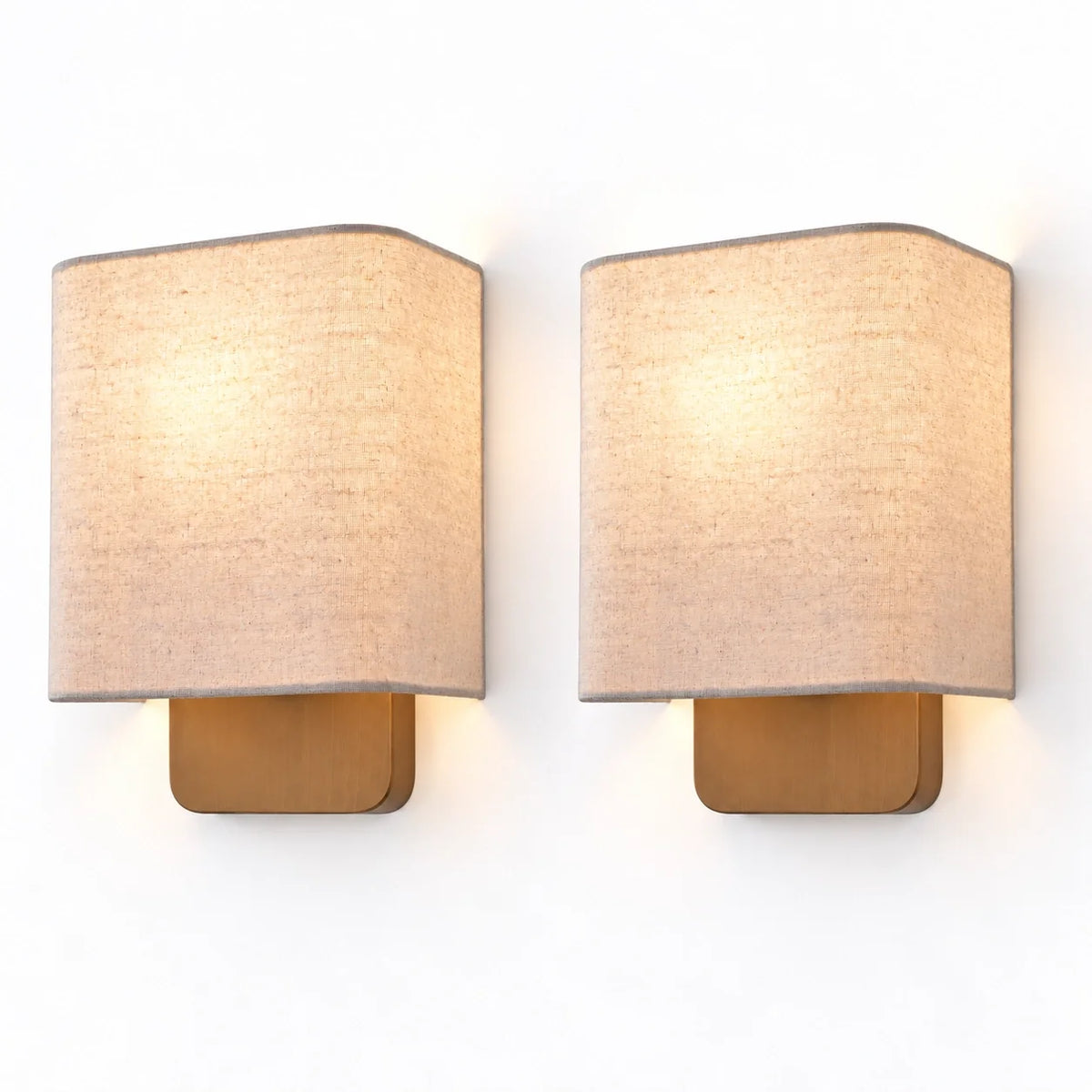 Modern Vintage Natural Linen Shade Wall Light