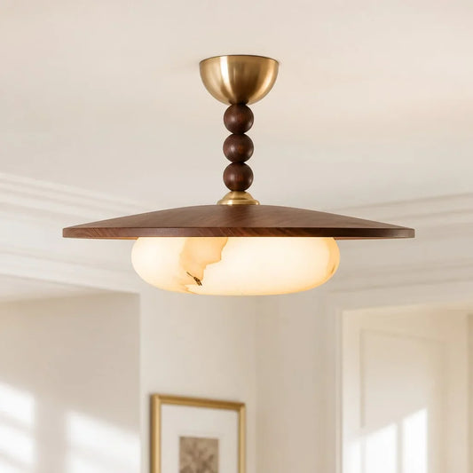 Nordic Alabaster Semi-Flush Mount Ceiling Light