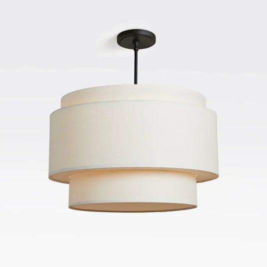 Nordic Nature Linen Double Drum Pendant Light