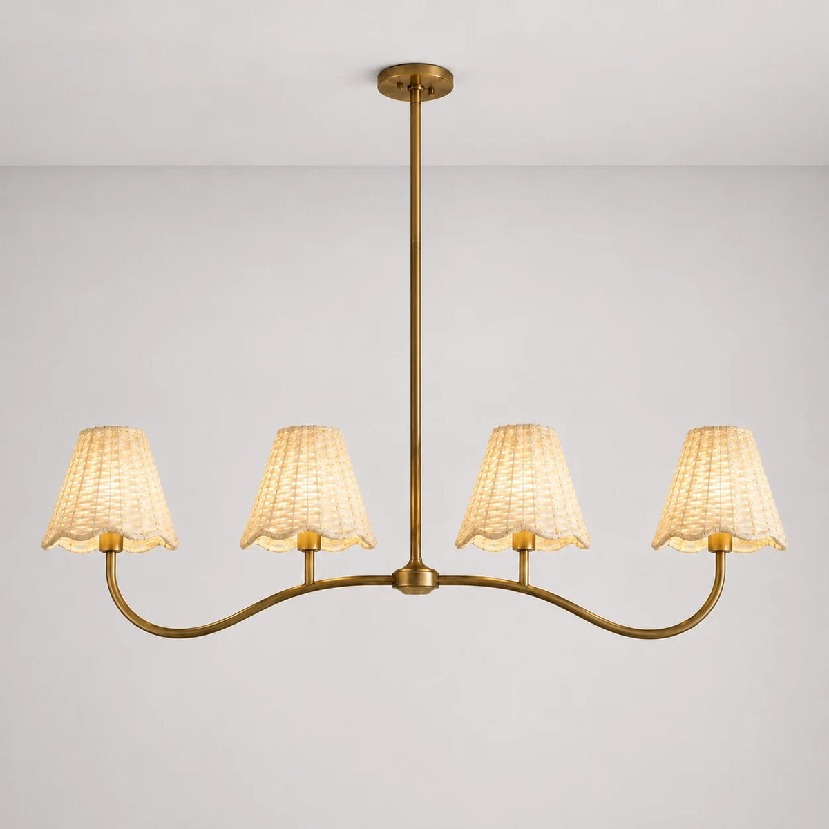 Retro 4-Light Pleated Fabric Kitchen Island Chandelier