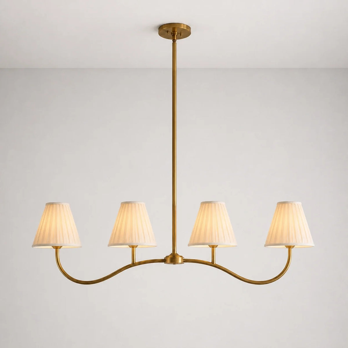 Retro 4-Light Pleated Fabric Kitchen Island Chandelier