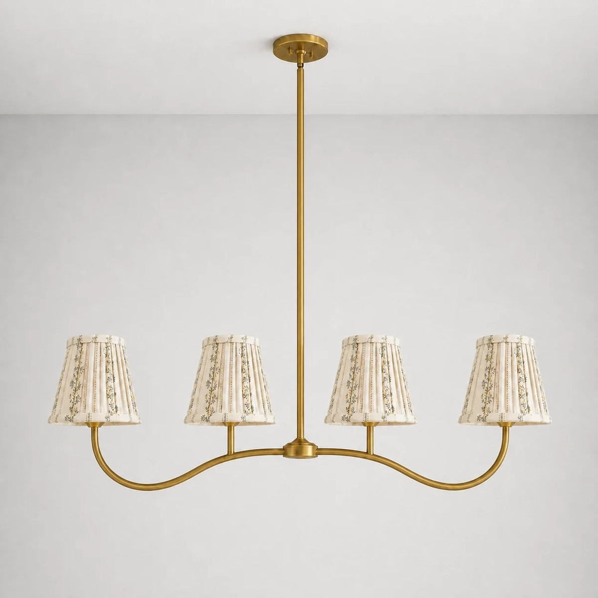Retro 4-Light Pleated Fabric Kitchen Island Chandelier