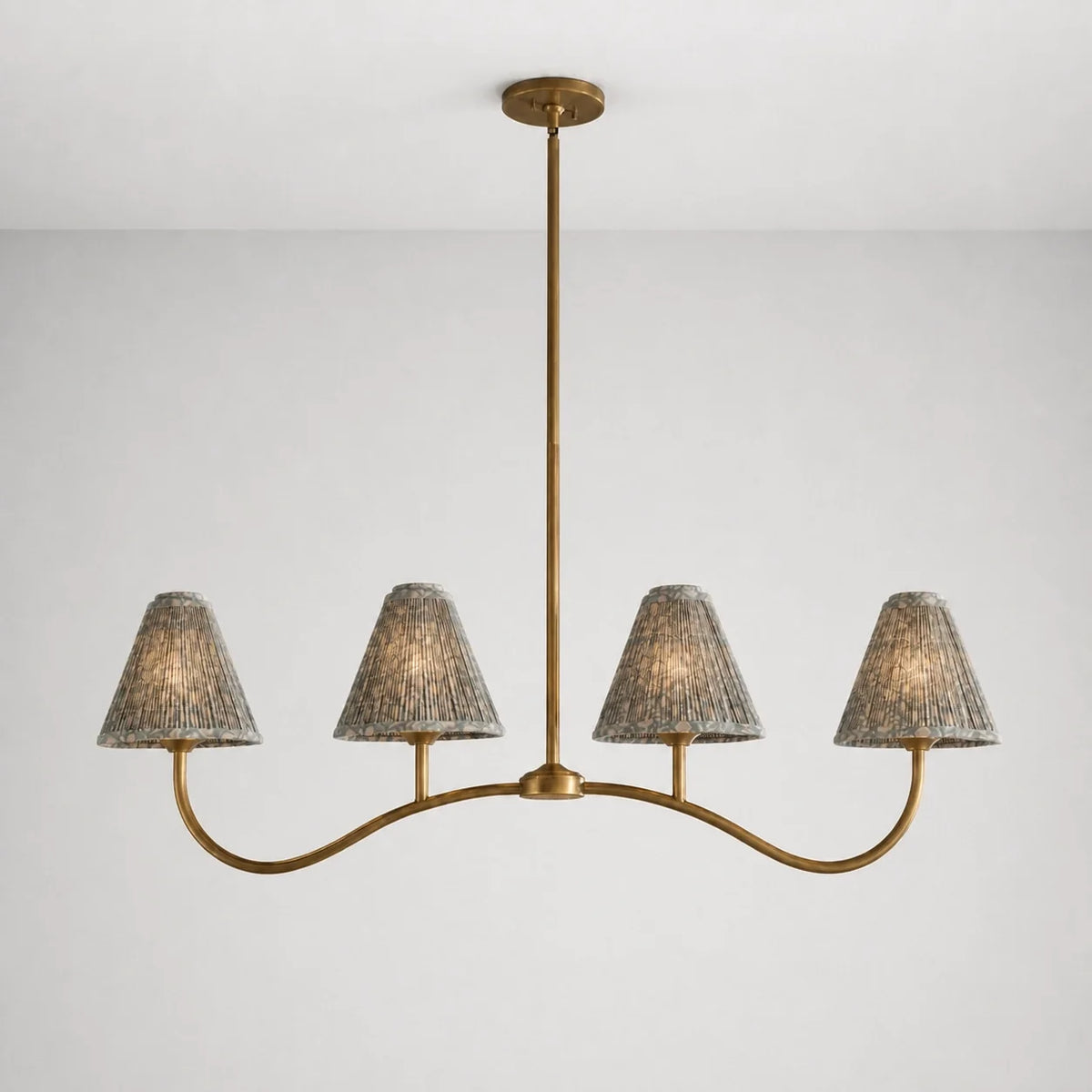 Retro 4-Light Pleated Fabric Kitchen Island Chandelier