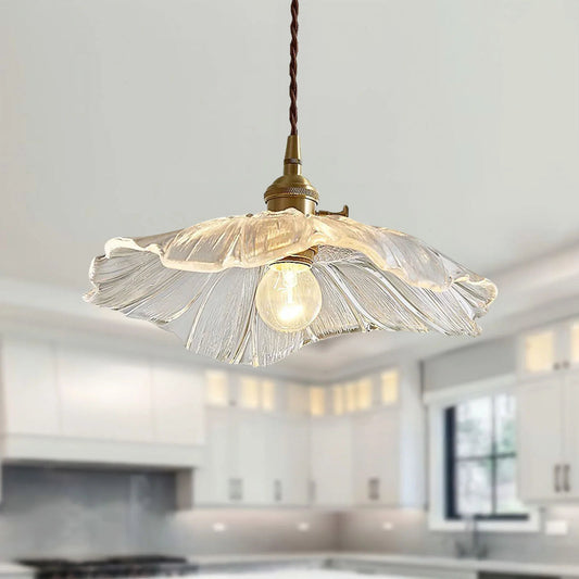 Retro Flower Glass Pendant Light