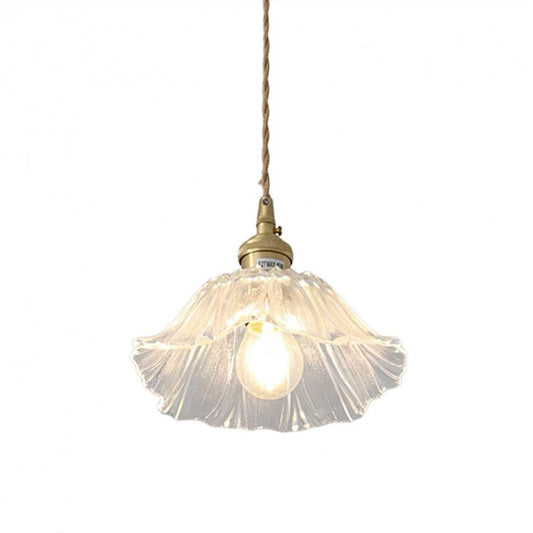 Retro Flower Glass Pendant Light