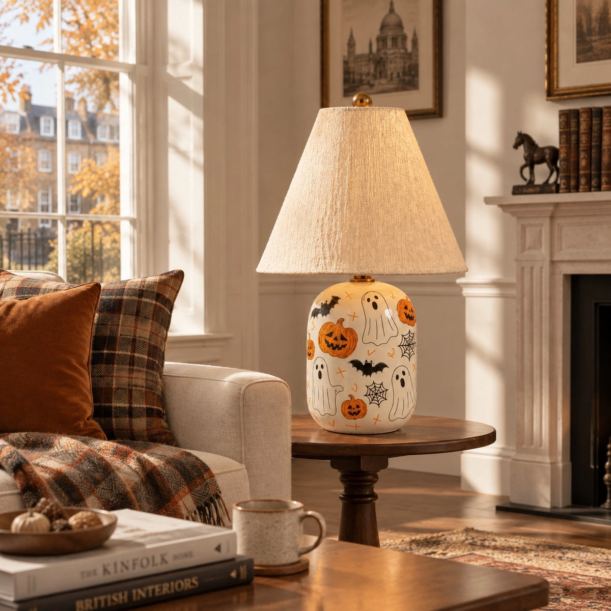 Retro Ceramic Table Lamp with Linen Shade