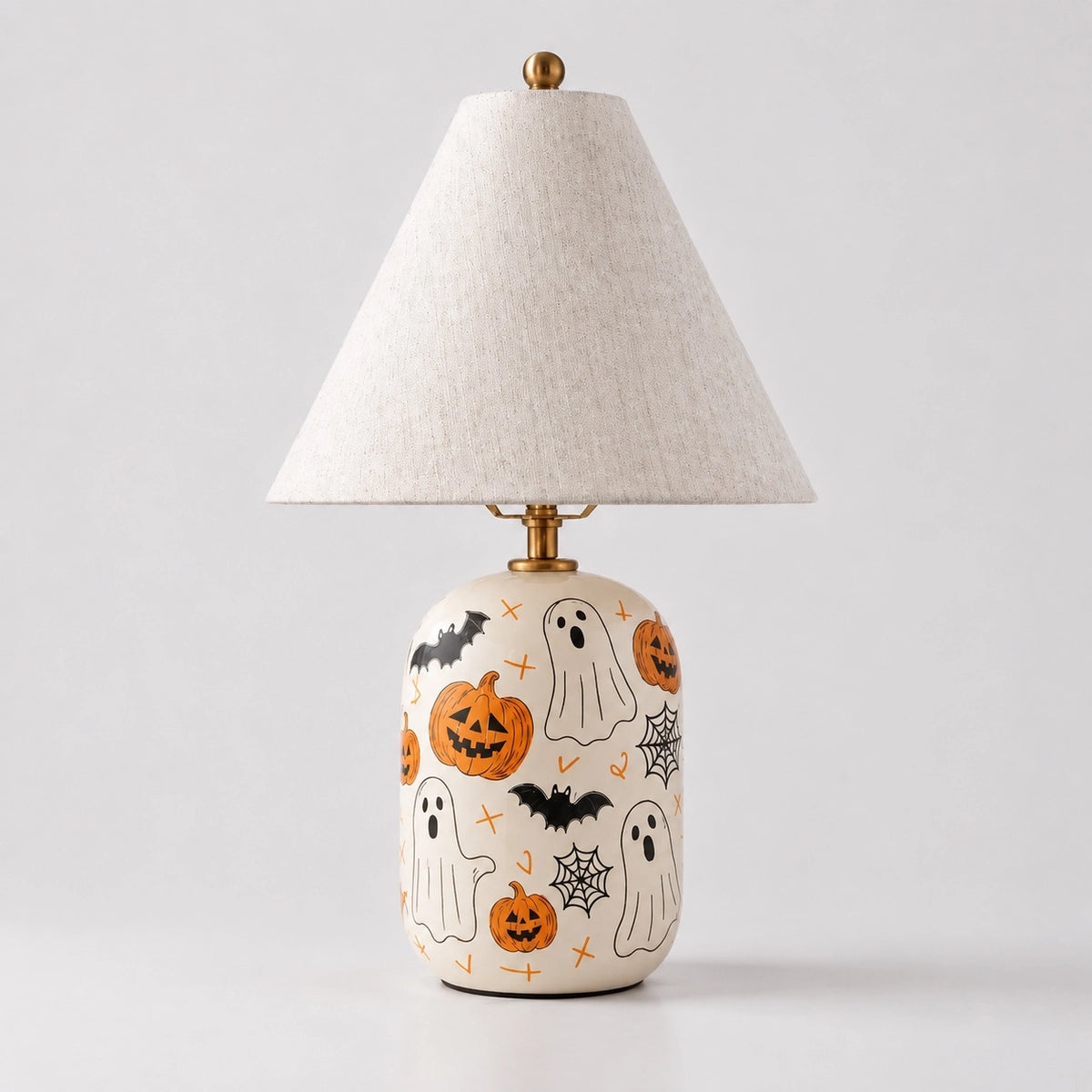 Retro Ceramic Table Lamp with Linen Shade