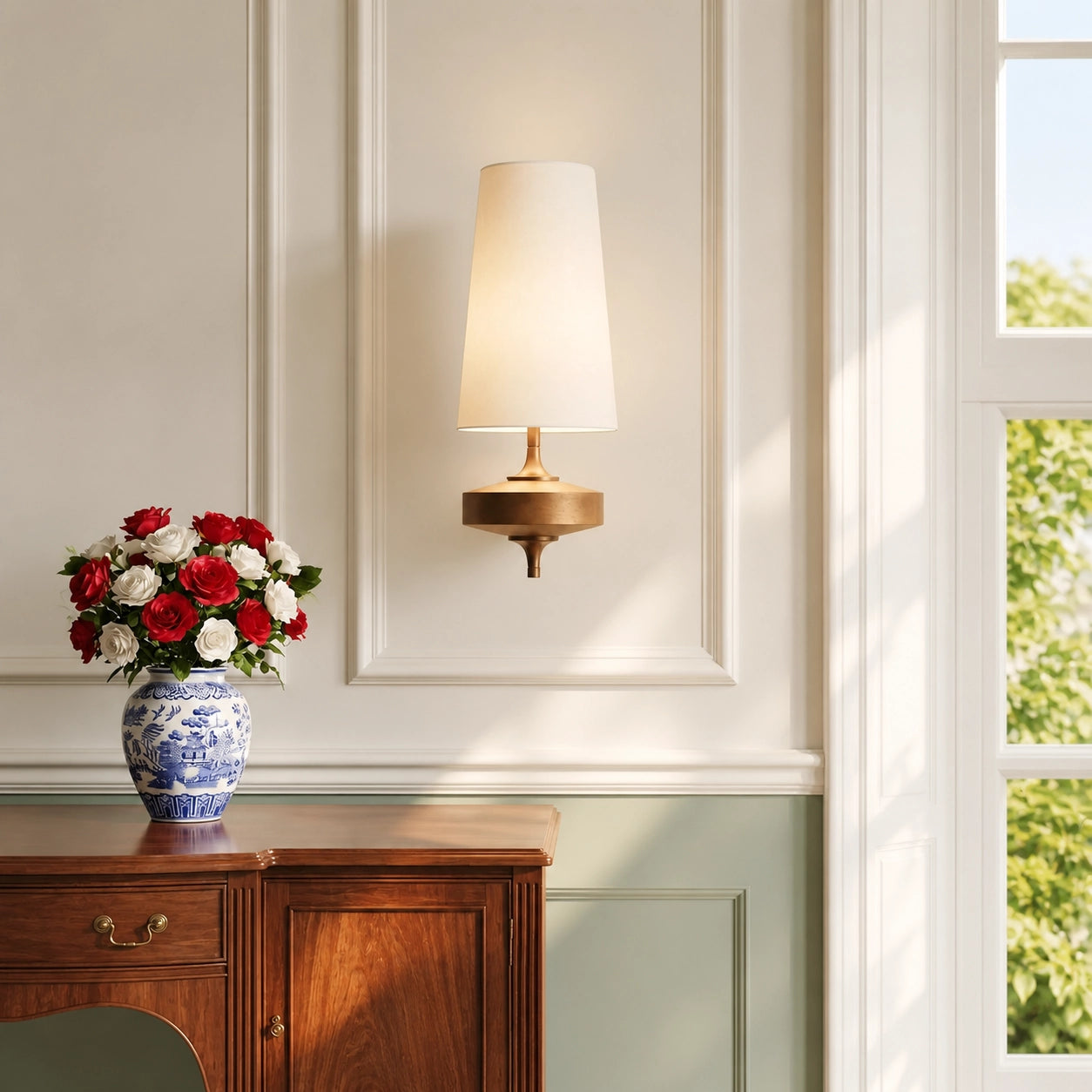 Retro Classic Fabric Shade Wall Sconce