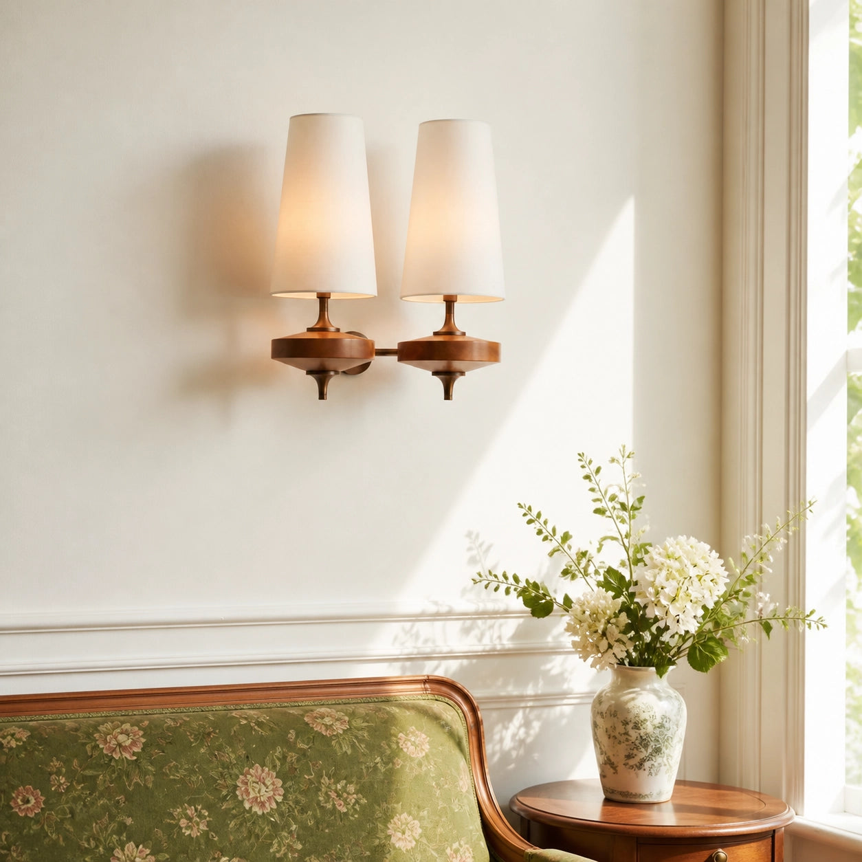Retro Classic Fabric Shade Wall Sconce
