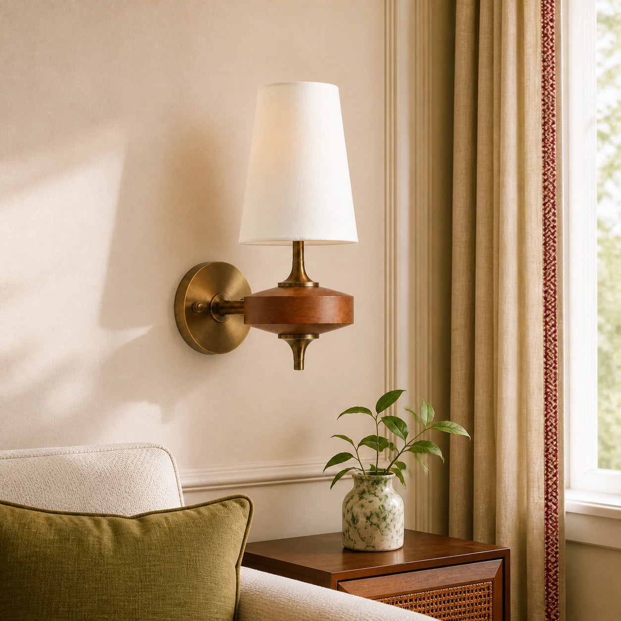 Retro Classic Fabric Shade Wall Sconce