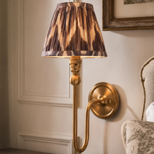 Retro Pleated Curved Arm Wall Light