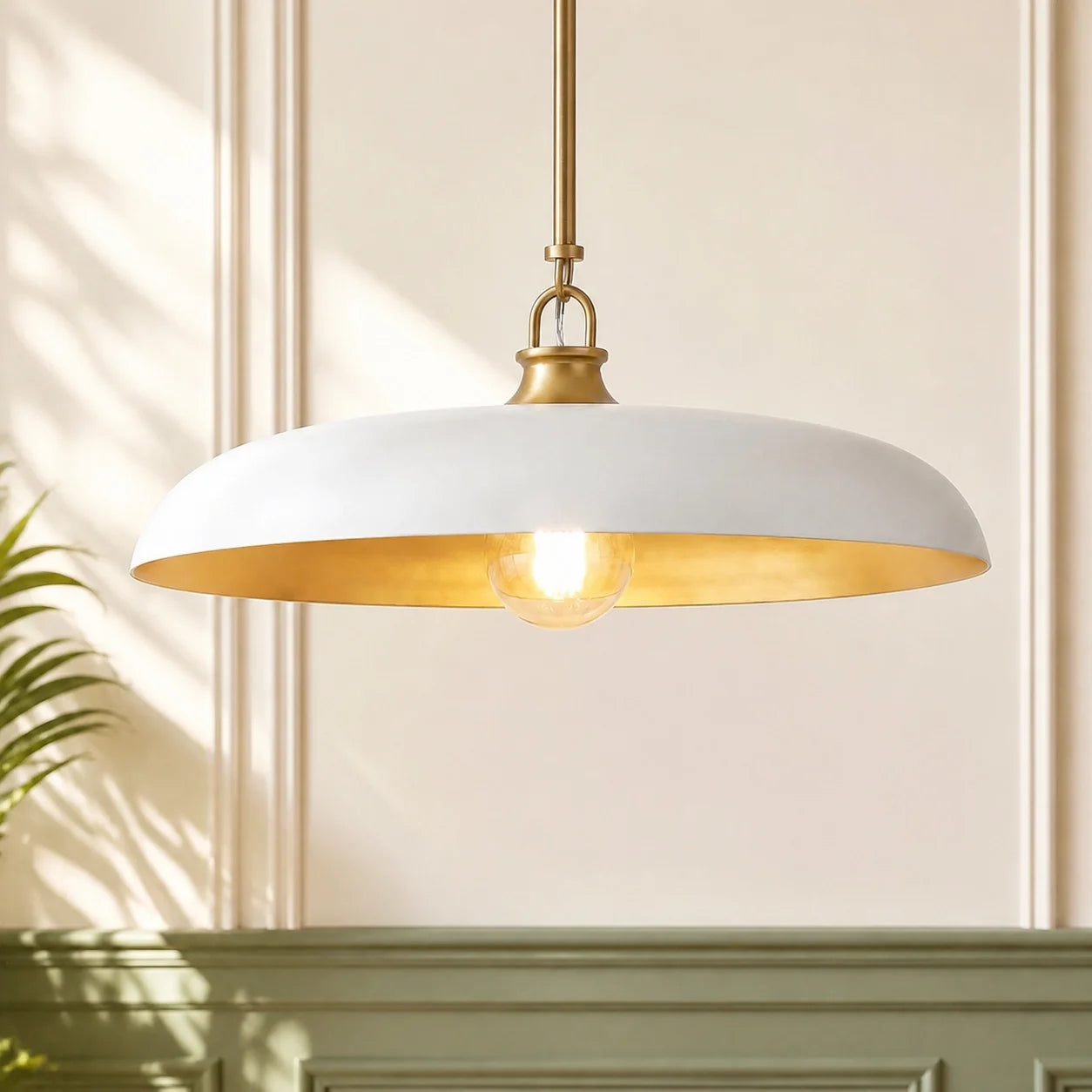 Retro Round Saucer Metal Pendant Light