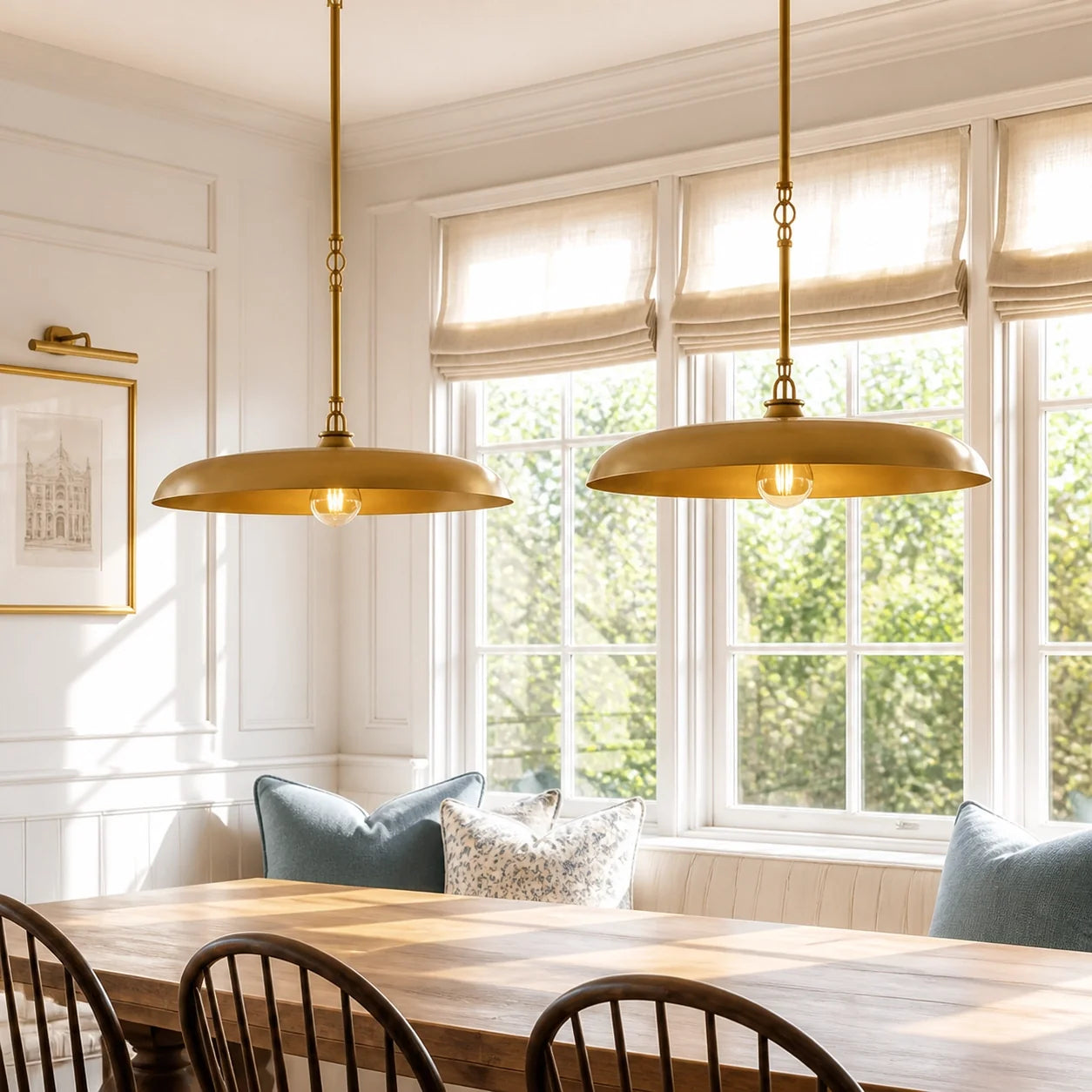 Retro Round Saucer Metal Pendant Light