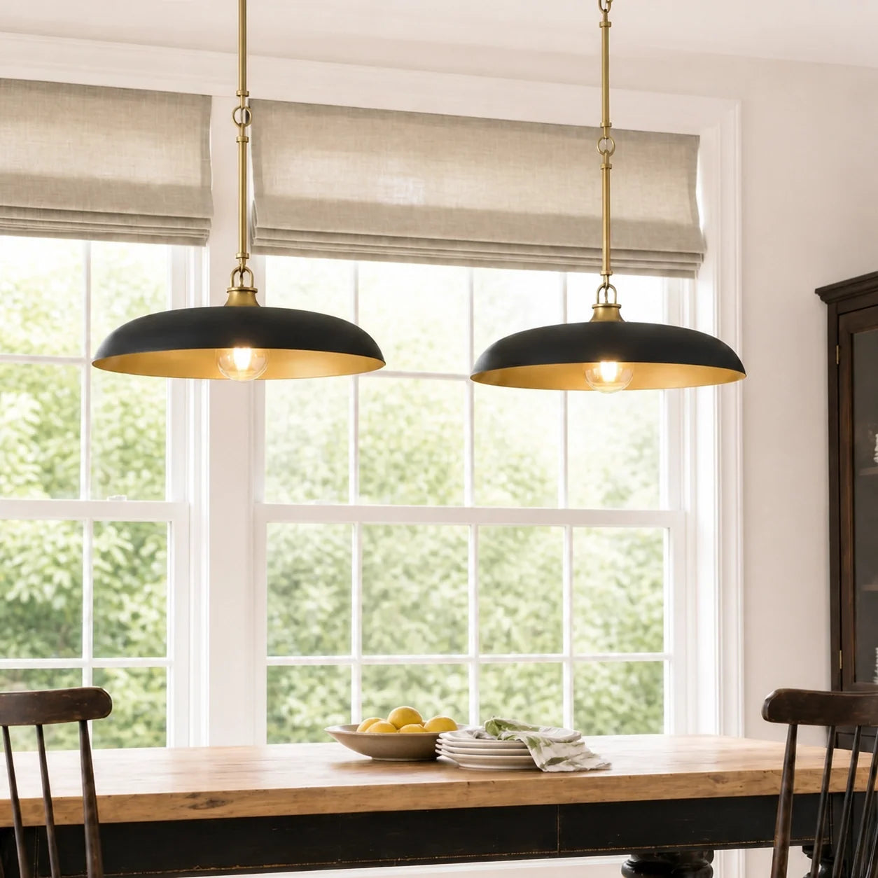 Retro Round Saucer Metal Pendant Light