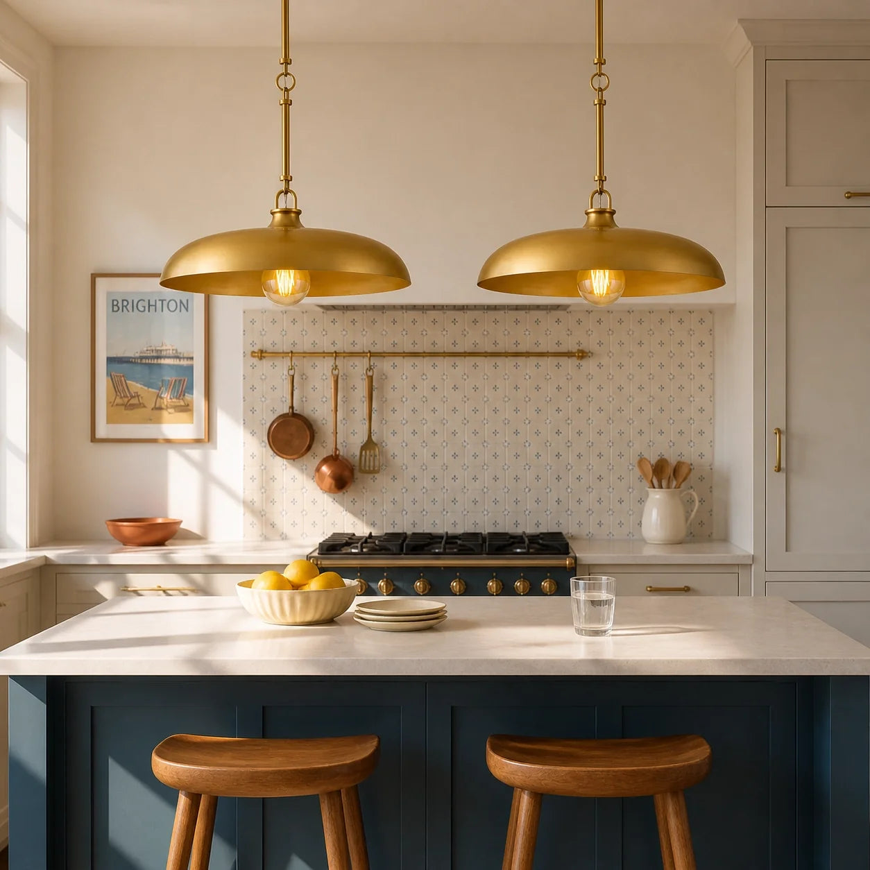 Retro Round Saucer Metal Pendant Light