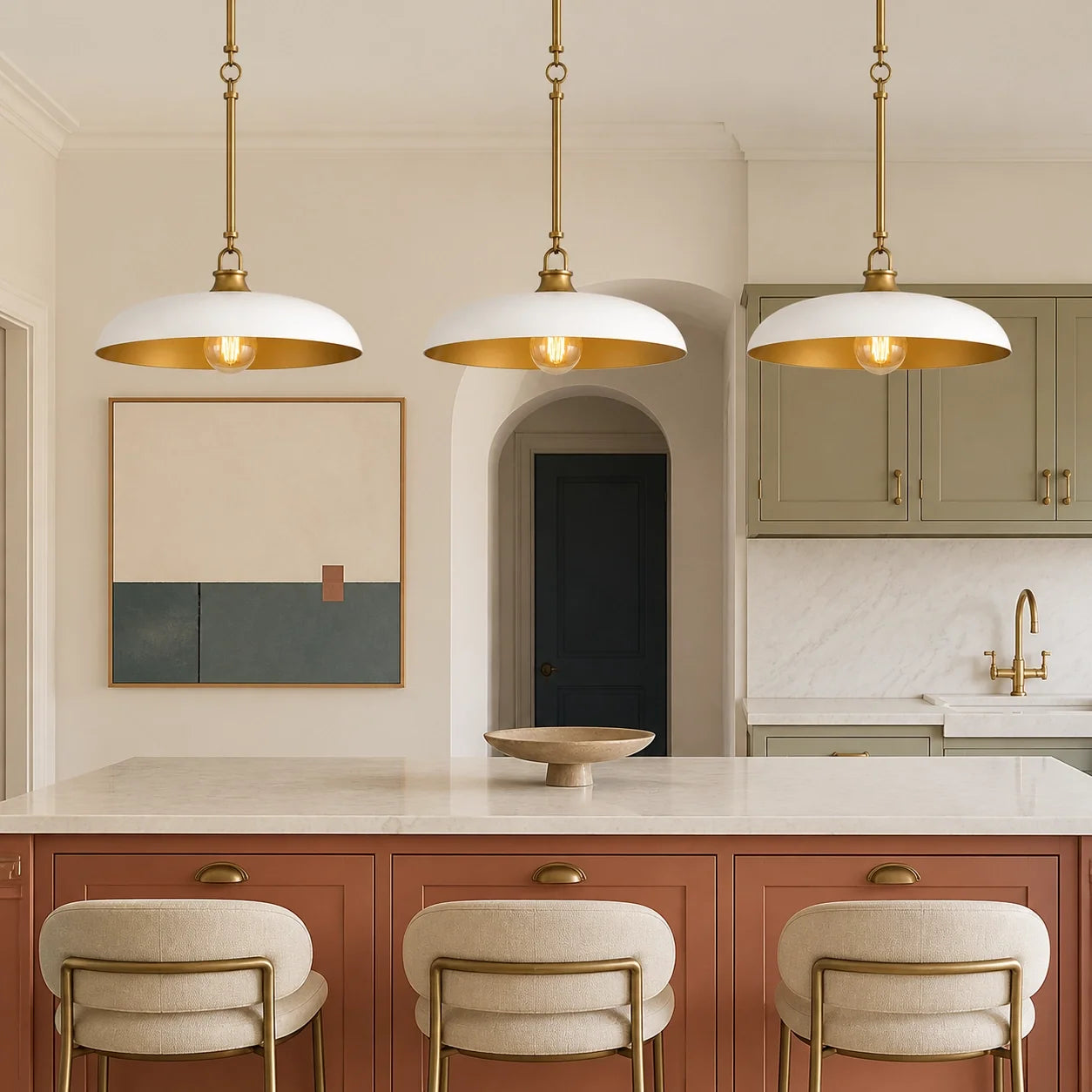 Retro Round Saucer Metal Pendant Light