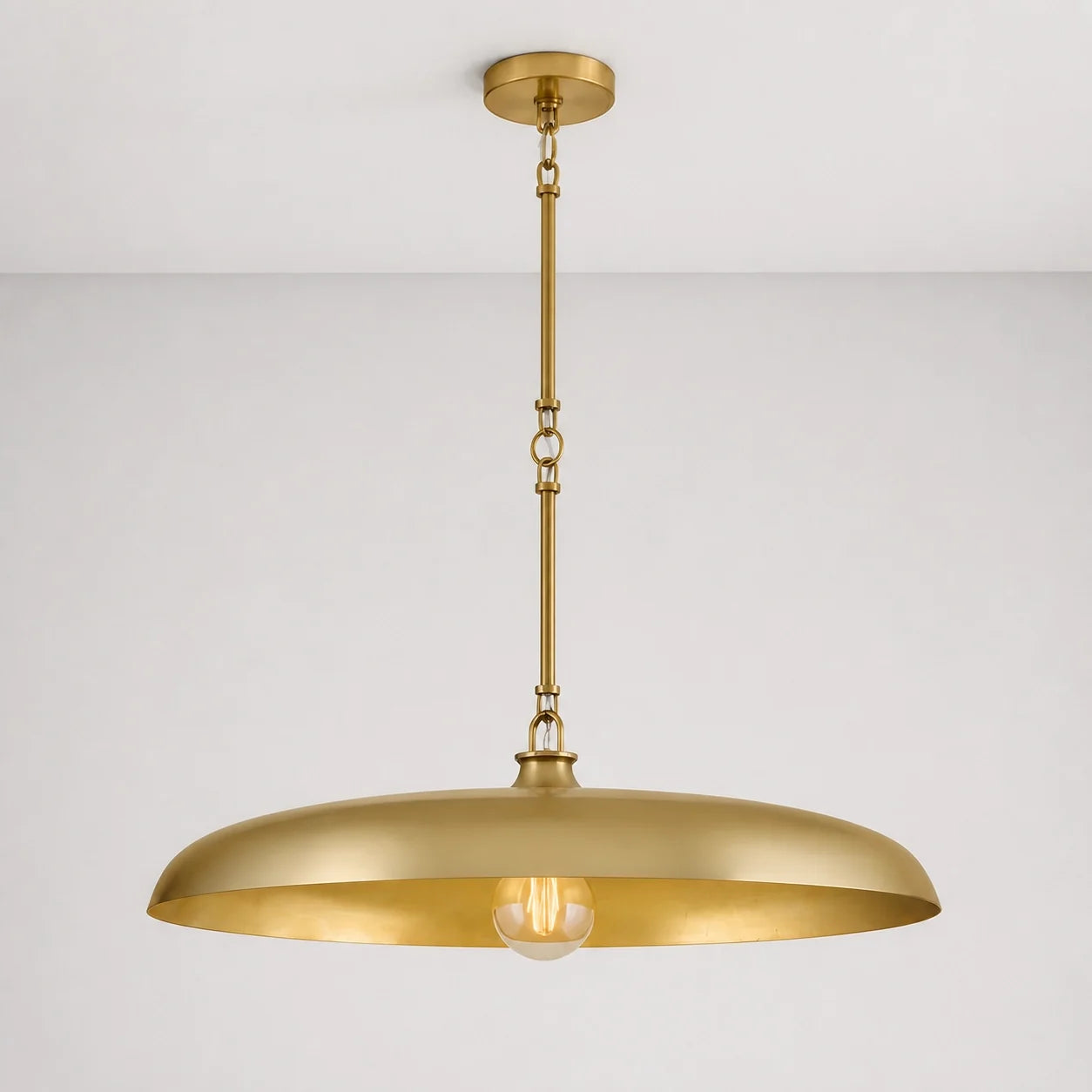 Retro Round Saucer Metal Pendant Light