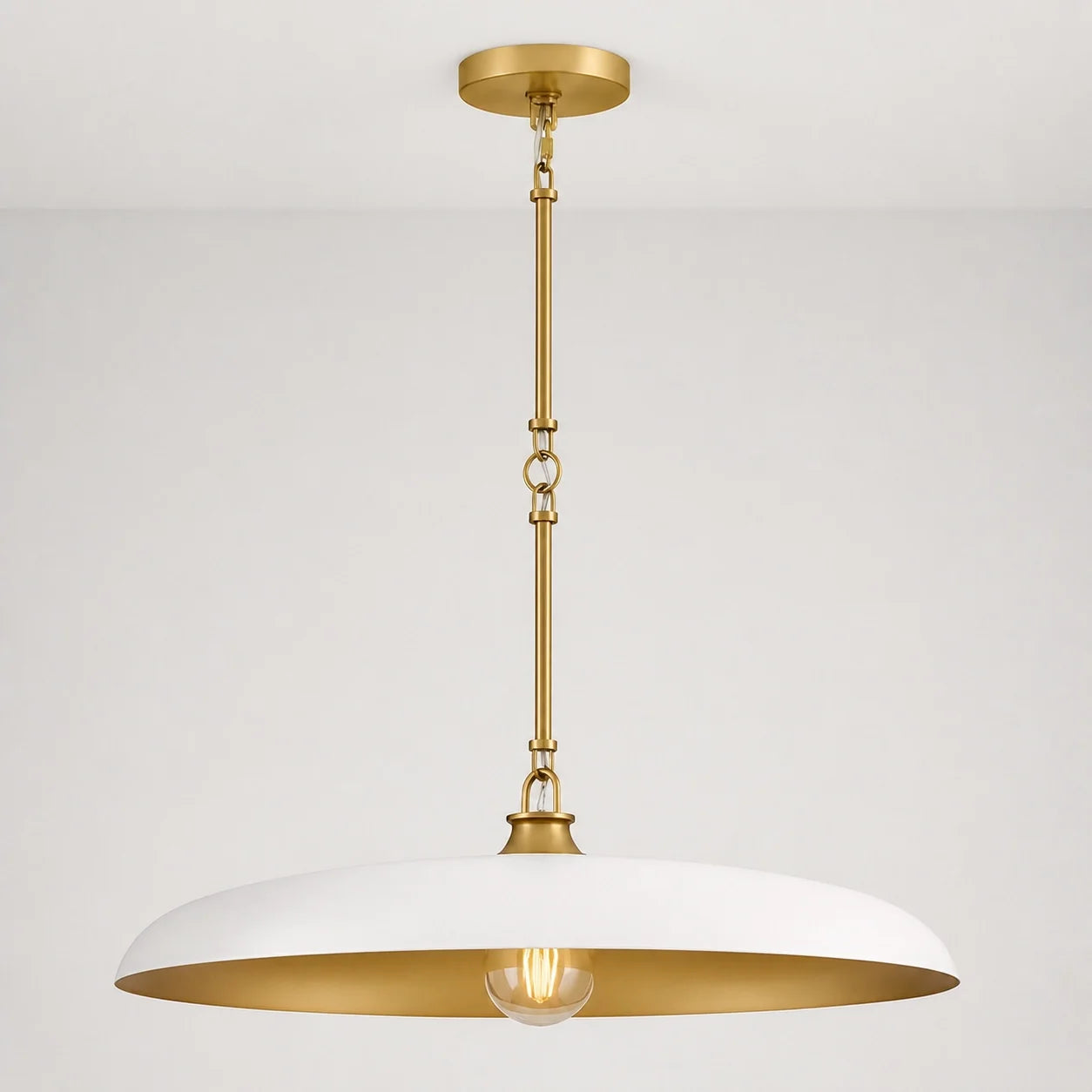 Retro Round Saucer Metal Pendant Light