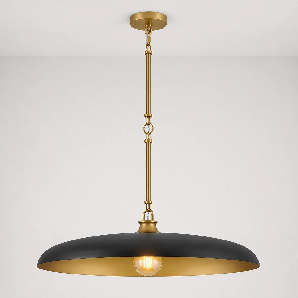 Retro Round Saucer Metal Pendant Light
