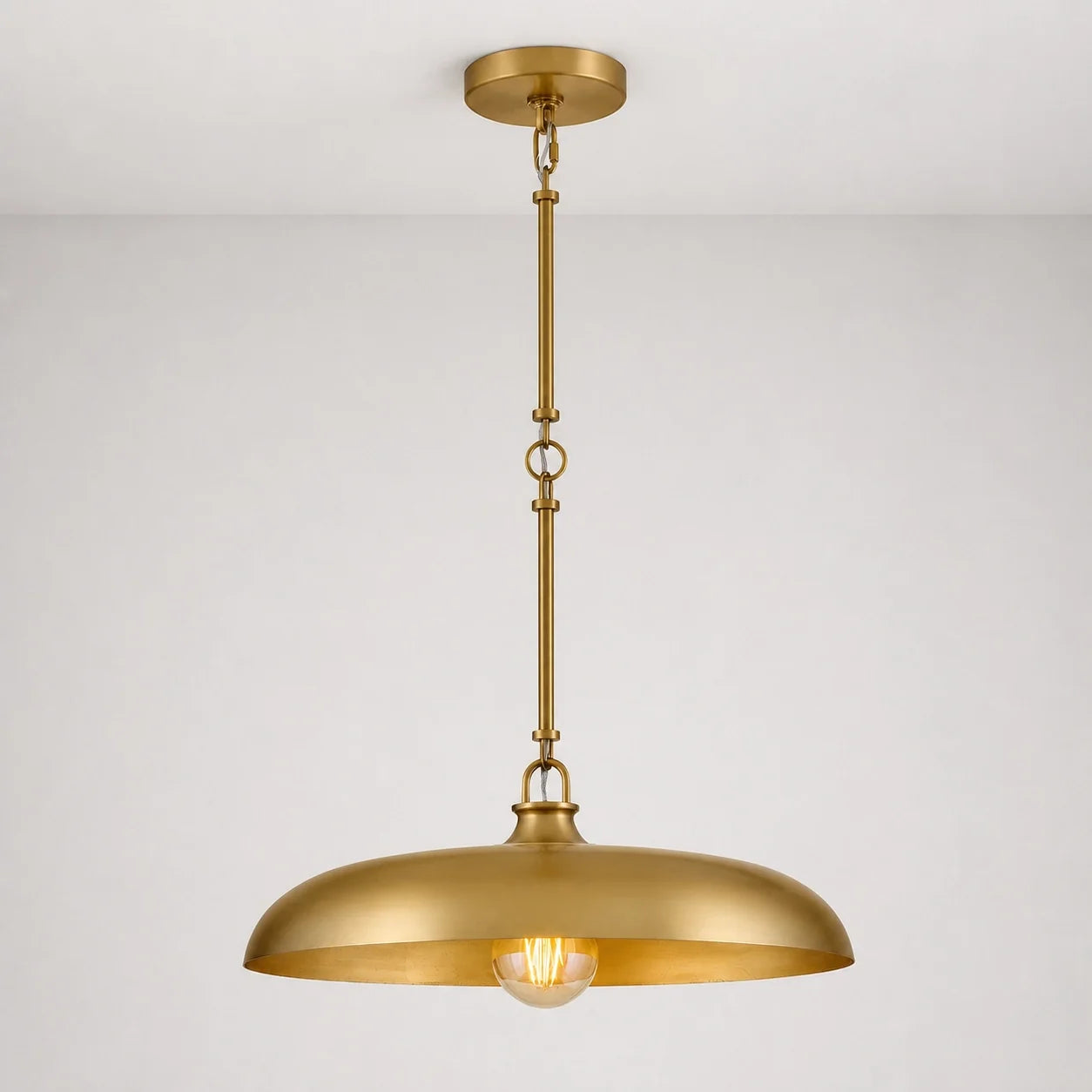 Retro Round Saucer Metal Pendant Light