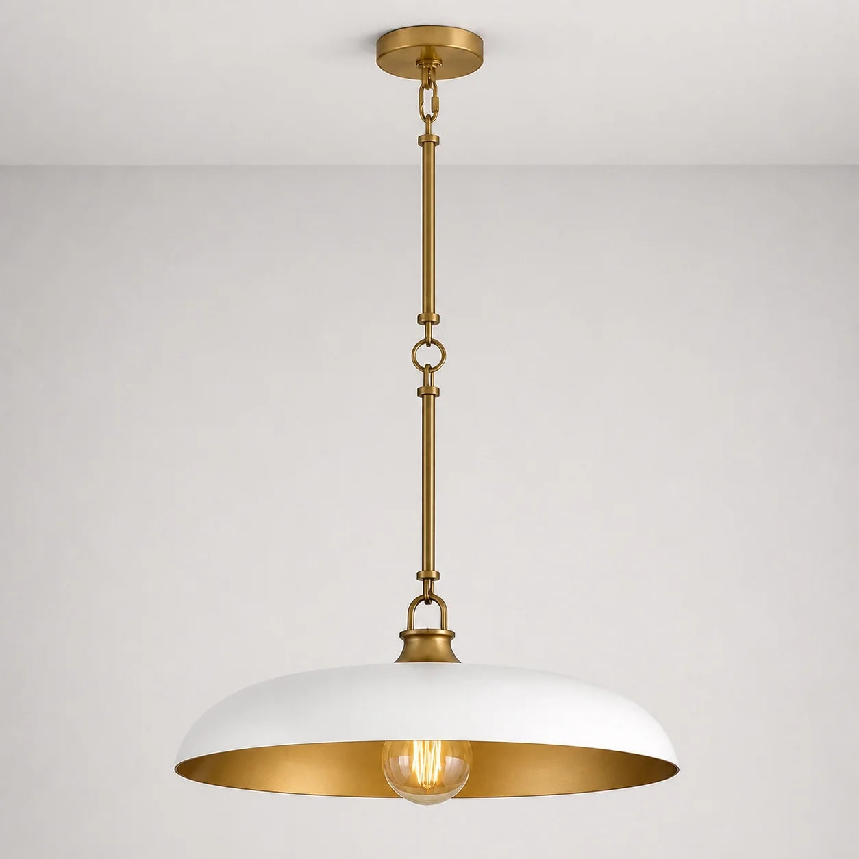 Retro Round Saucer Metal Pendant Light