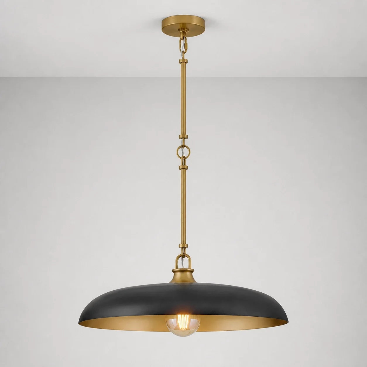 Retro Round Saucer Metal Pendant Light
