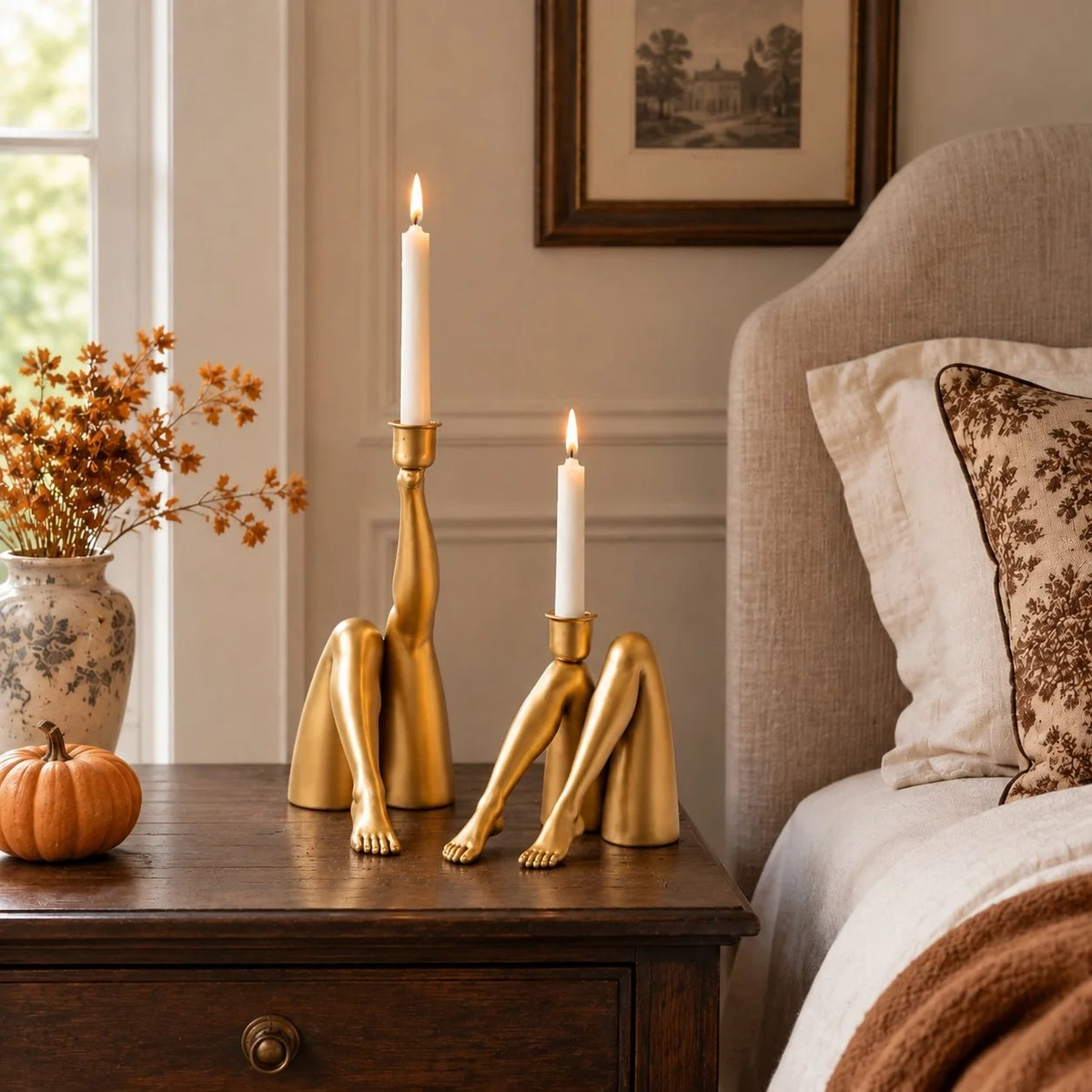 Retro Sculptural Figurine Candle Holder