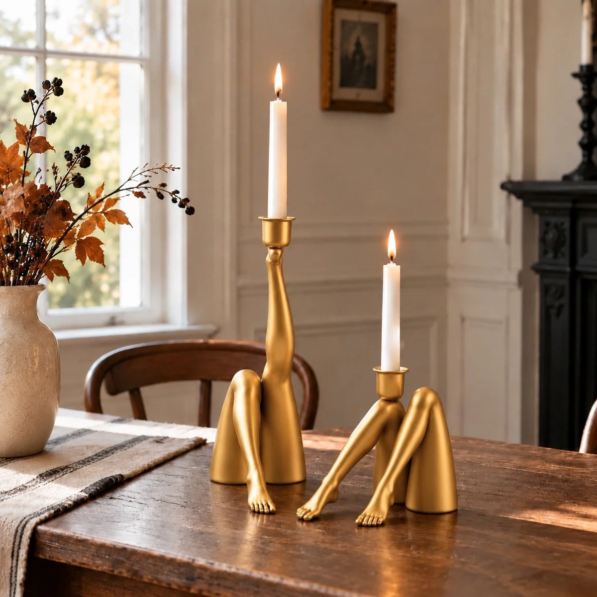 Retro Sculptural Figurine Candle Holder